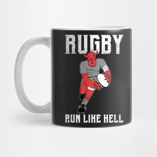 Rugby Run like Hell Color - Distressed Mug